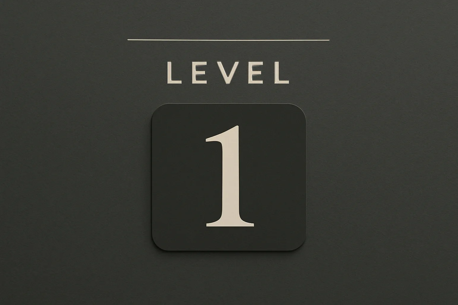 A wall sign reading "Level 1".
