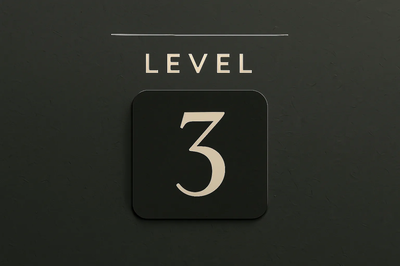 A wall sign reading "Level 3".